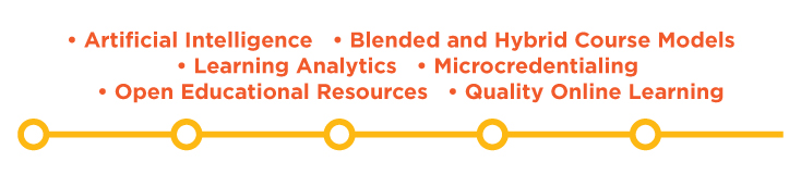 Artificial Intelligence | Blended and Hybrid Course Model | Learning Analytics | Microcredentialing | Open Educational Resources | Quality Online Learning