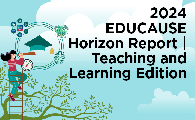 2024 EDUCAUSE Horizon Report | Teaching and Learning Edition, person on top of a tree looking through a spyglass